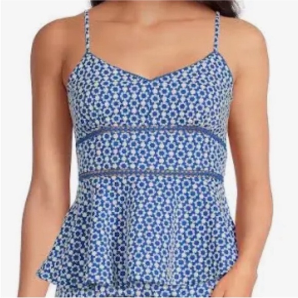 Skies Are Blue Tops - Skies are Blue embroidered Peplum tank